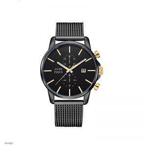 AS-DE-PIQUE-Chrono-Herren-Armbanduhr-schwarz-gold-Modell-2018