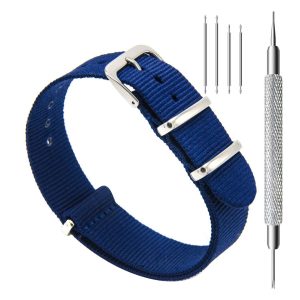 CIVO-Nylon-Uhrenarmband-blau-Nato-Armband-20-mm-reissfestes-Textilgewebe