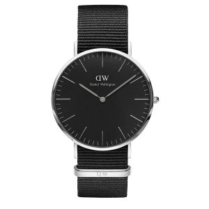 Daniel-Wellington-Classic-Black-Cornwall-DW00100151-schwarze-Analoguhr-mit-Nylonband