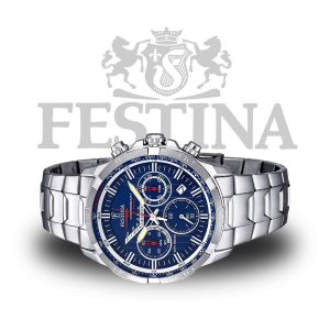 Festina-Herren-Armbanduhr-F6836-3-in-Silber-Blau-Chronograph-Edelstahl