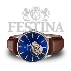 Festina-Herrenuhr-F6846-3-Blau-Silber-Braun