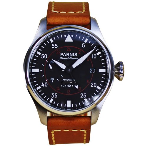 Parnis-Fliegeruhr-Vintage-Armbanduhr-mit-Automatikuhrwerk-und-Rindsleder-Armband-1