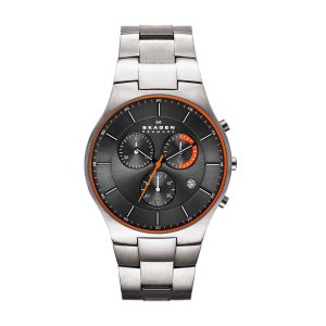 Skagen-Balder-SKW6076-Chronograph-Titanuhr-Silber-Schwarz-Orange