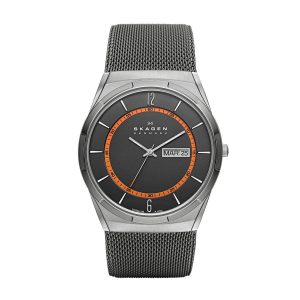 Skagen-SKW6007-Titanium-Herrenuhr-in-Silber-Grau-mit-Mesharmband