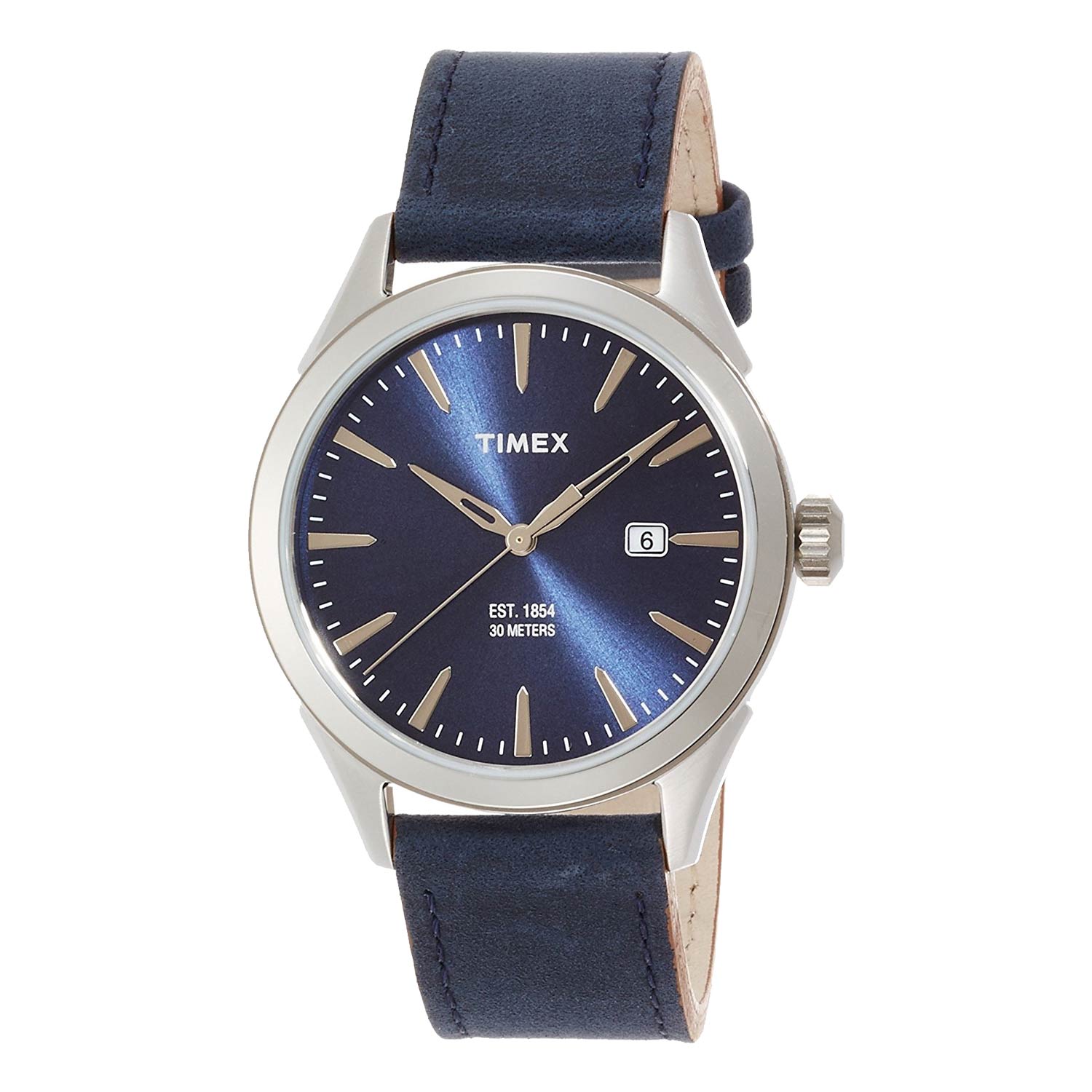 Timex-Chesapeake-TW2P77400-Herren-Armbanduhr-mit-blauem-Lederband