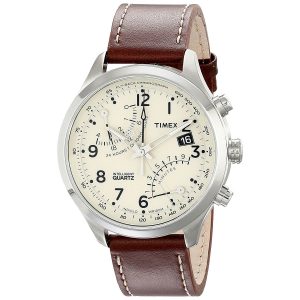 Timex-Intelligent-Flyback-T2N932D7-Chronograph-mit-braunem-Lederarmband